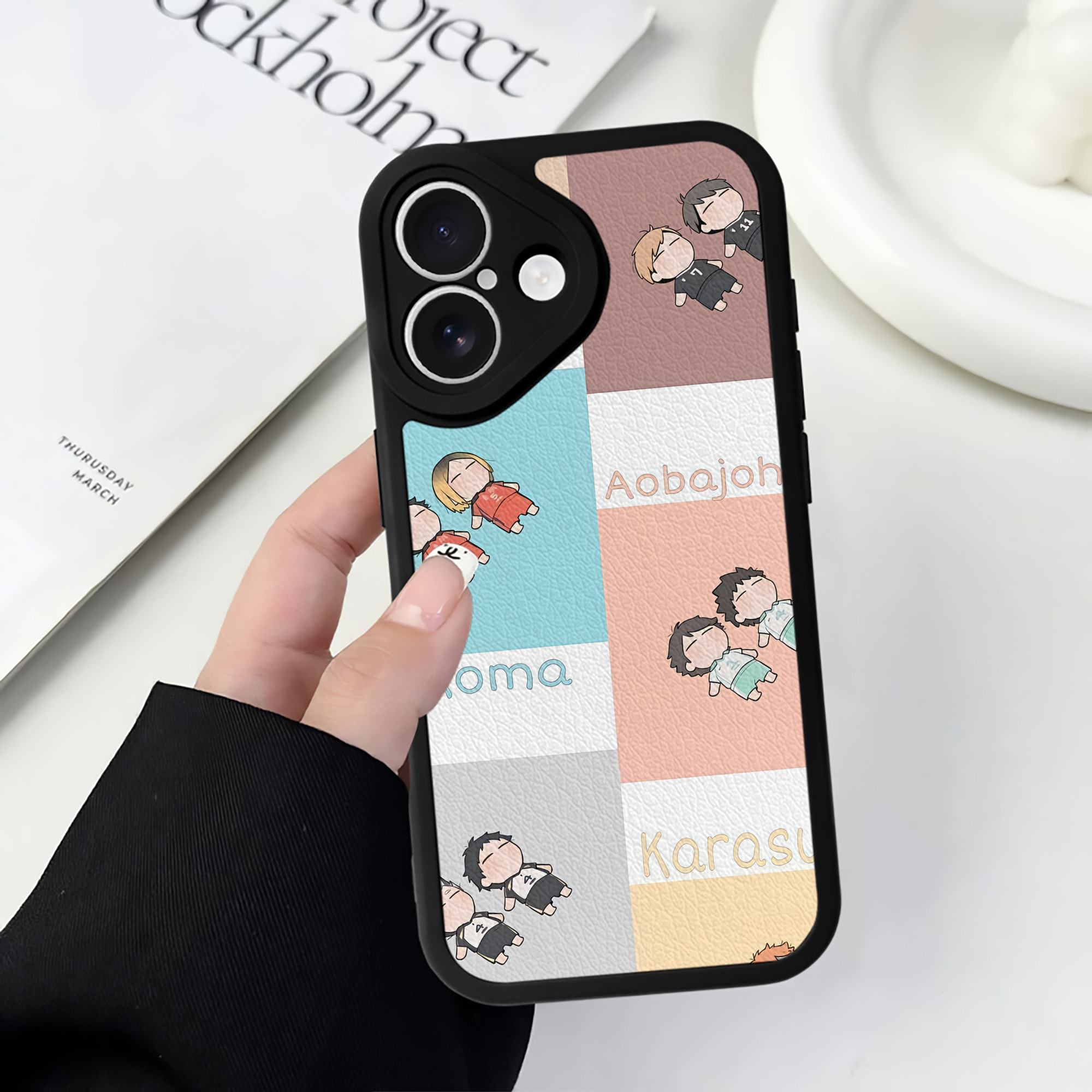 （画像用） ハイキュー!! Haikyu!! 【iPhone 16シリーズ対応】シリコンスマホケース（レザー調） 材質：シリコン
